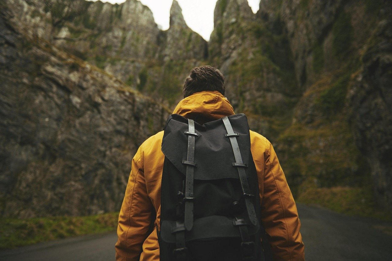 man, adventure, backpack, adult, male, nature, outdoors, person, recreation, mountains, hiker, hiking, hike, trek, travel, backpacking, backpacker